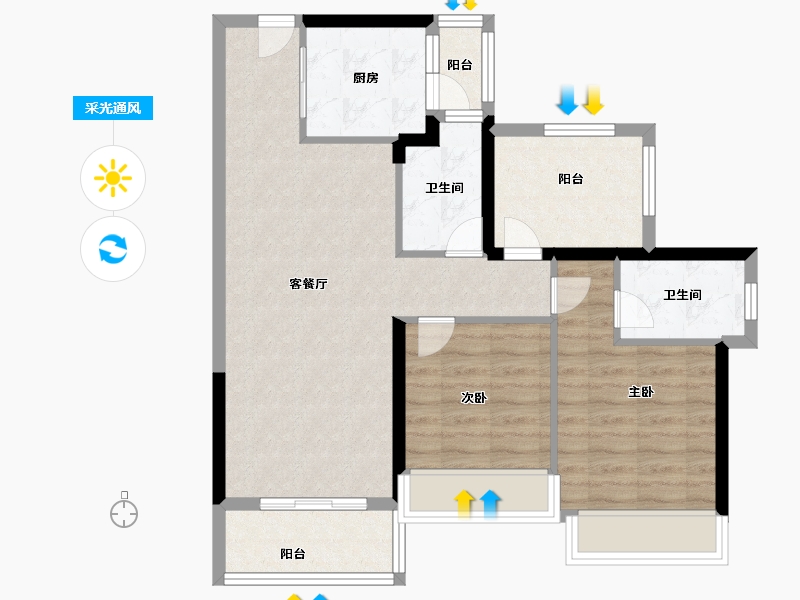 广东省-深圳市-慧湾中心-76.97-户型库-采光通风