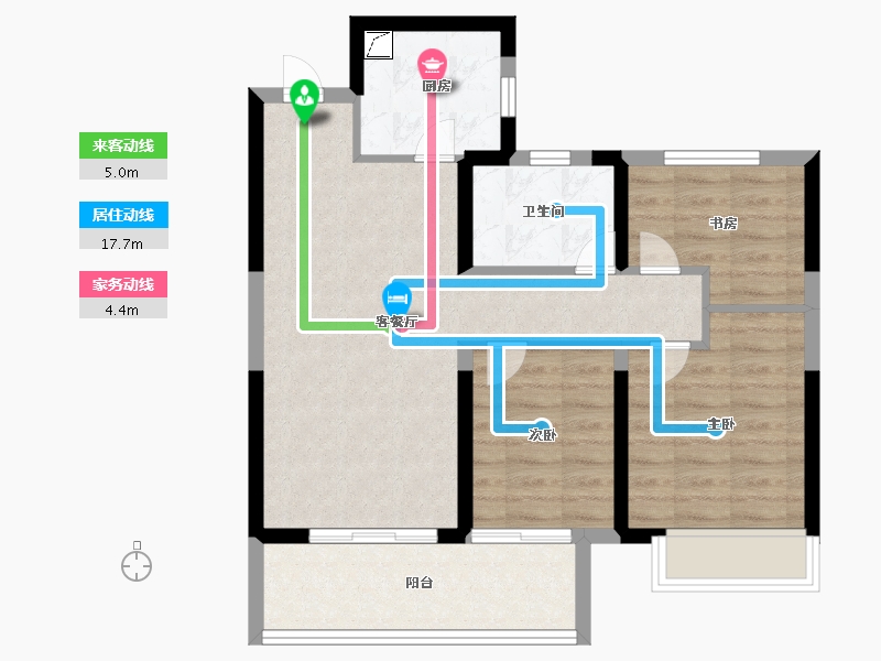 河南省-郑州市-富田城·九鼎华府-71.00-户型库-动静线