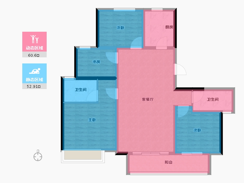 河南省-郑州市-康桥兰溪-101.60-户型库-动静分区