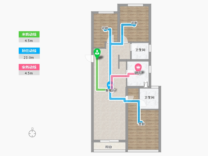 河南省-郑州市-富田城九鼎公馆-86.00-户型库-动静线