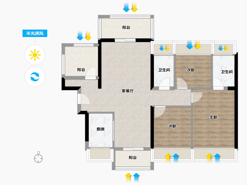 广东省-深圳市-慧湾中心-88.99-户型库-采光通风