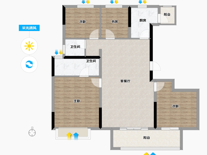 河南省-郑州市-康桥兰溪-114.40-户型库-采光通风