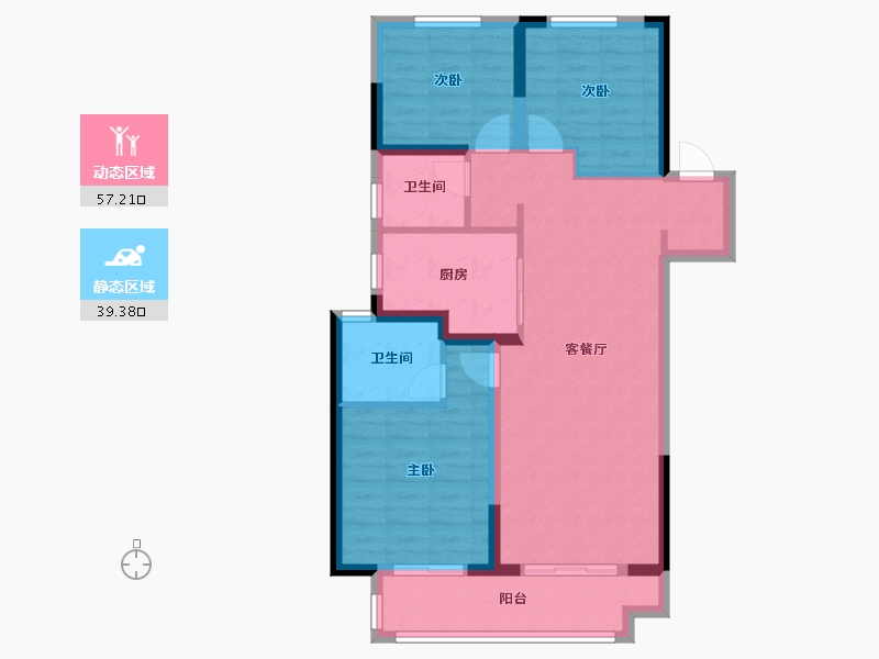 河南省-郑州市-绿都·青云叙-86.41-户型库-动静分区