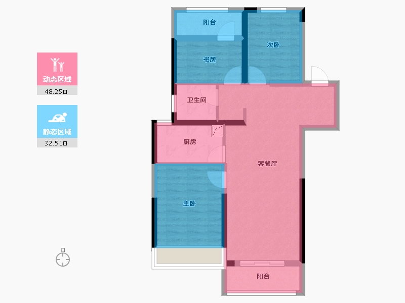 河南省-郑州市-绿都·青云叙-71.20-户型库-动静分区