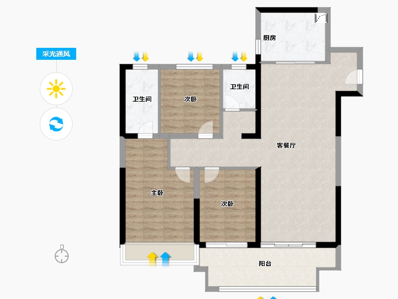 河南省-郑州市-正商生态城-98.00-户型库-采光通风