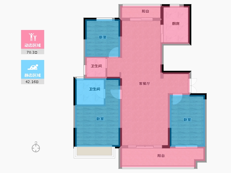 河南省-郑州市-中原华侨城-100.80-户型库-动静分区