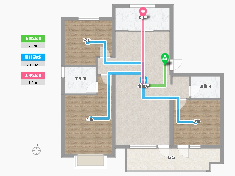 山东省-临沂市-天润·香墅湾1号-98.00-户型库-动静线