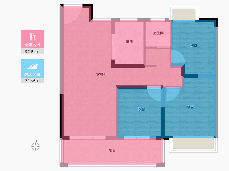 江苏省-苏州市-浅悦静庭-81.60-户型库-动静分区