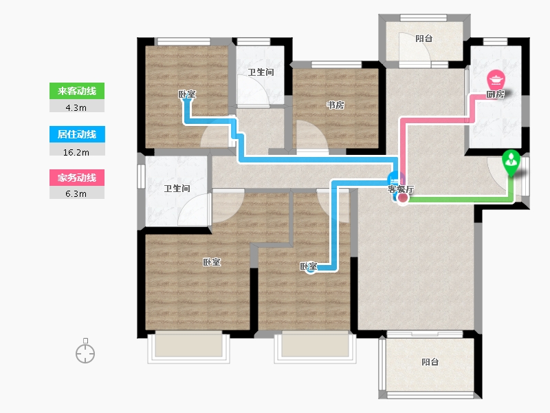 河南省-郑州市-中原华侨城-107.20-户型库-动静线