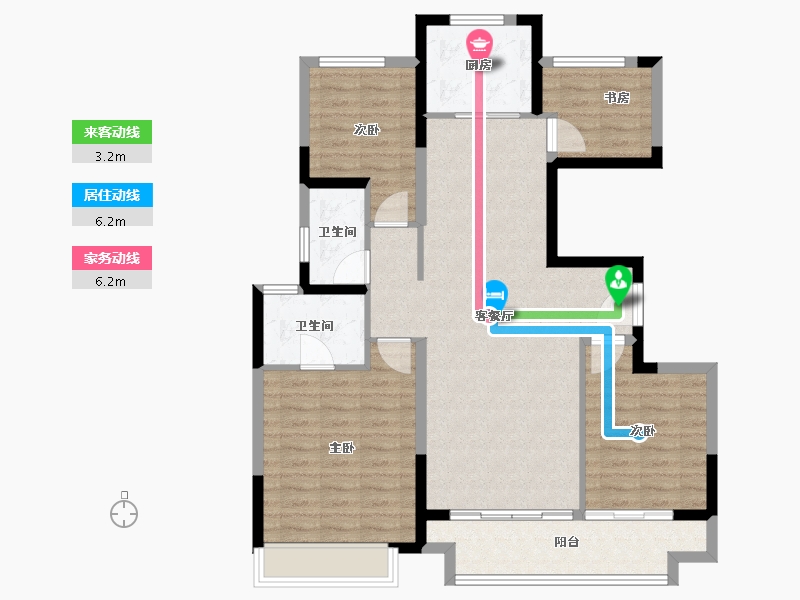 江苏省-苏州市-建发·御璟湾-102.40-户型库-动静线