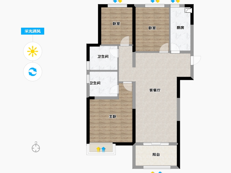 河南省-郑州市-正商生态城-96.00-户型库-采光通风