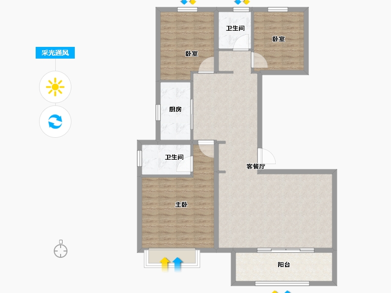 河南省-郑州市-和昌优地-103.20-户型库-采光通风