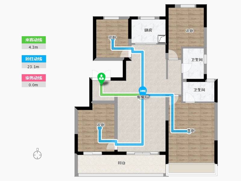 河南省-郑州市-思念果岭·岭尚桃源-116.07-户型库-动静线