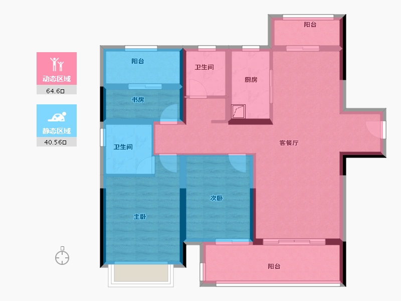 河南省-郑州市-华强国际公馆-92.80-户型库-动静分区