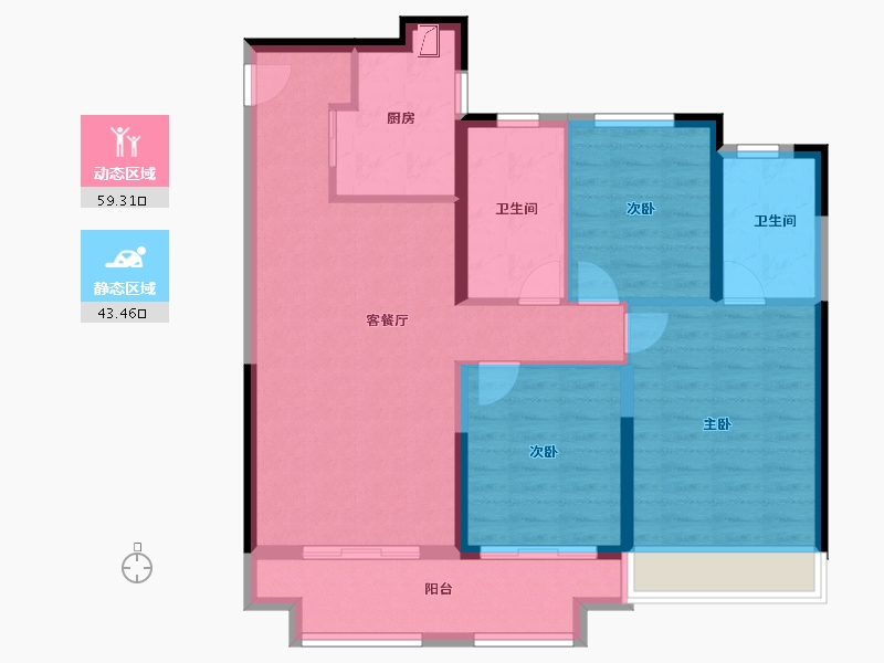 河南省-郑州市-金地·格林格林-92.00-户型库-动静分区