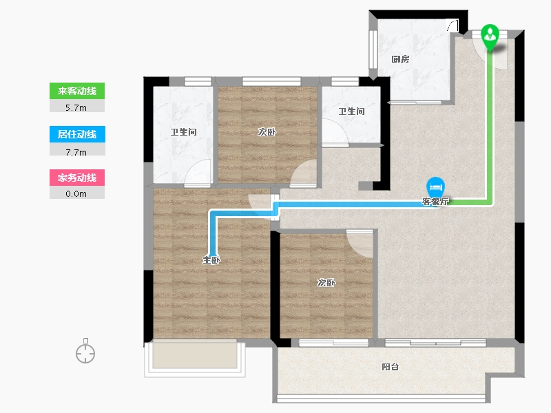 河南省-郑州市-澳海云澜赋-85.00-户型库-动静线