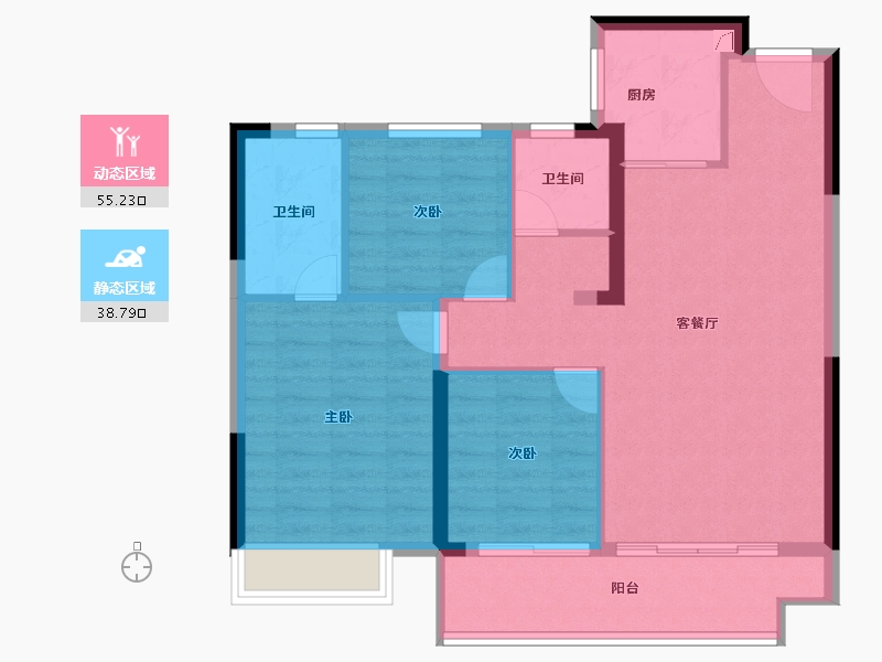 河南省-郑州市-澳海云澜赋-85.00-户型库-动静分区