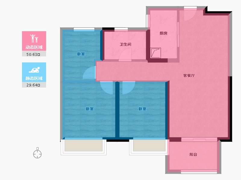 河南省-郑州市-华发峰景湾-71.15-户型库-动静分区