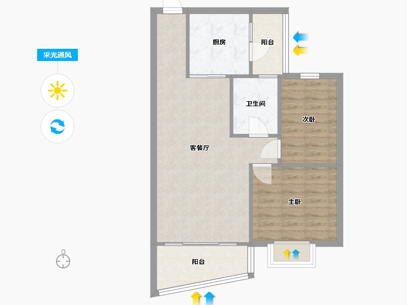 广东省-广州市-广地花园-66.25-户型库-采光通风