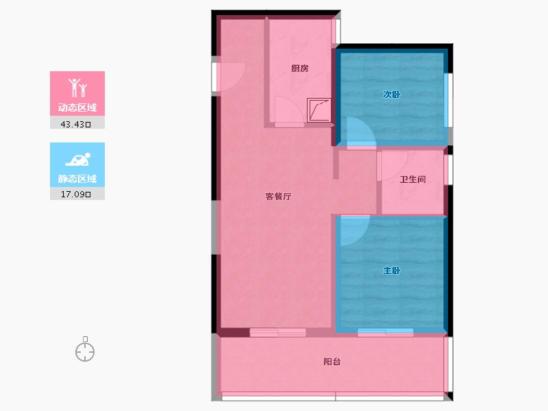 河南省-郑州市-金沙湖高尔夫观邸-52.71-户型库-动静分区