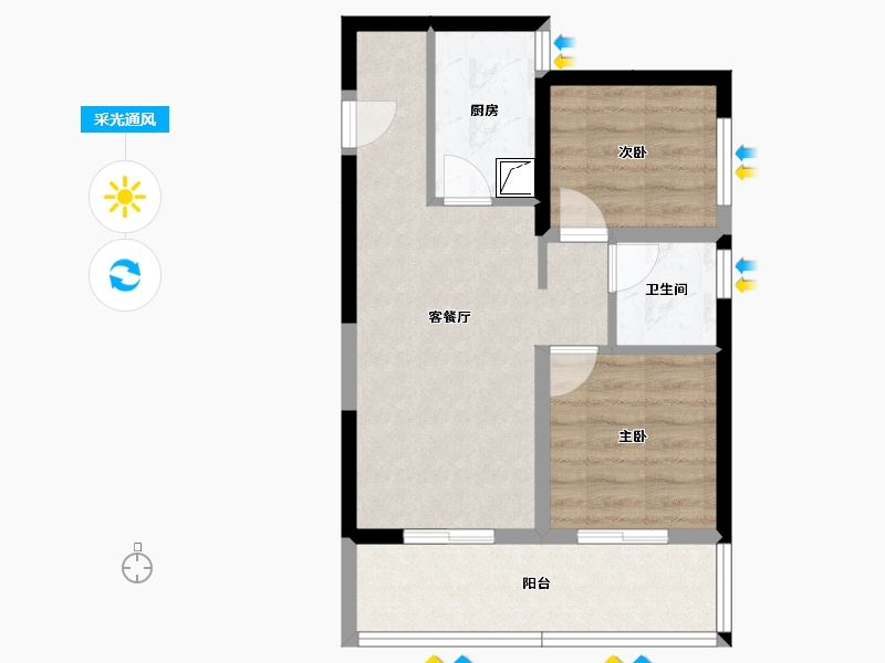 河南省-郑州市-金沙湖高尔夫观邸-52.71-户型库-采光通风