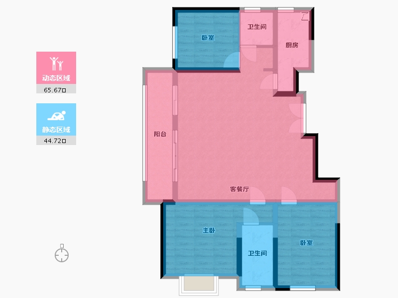 云南省-昆明市-德润香山府-95.00-户型库-动静分区