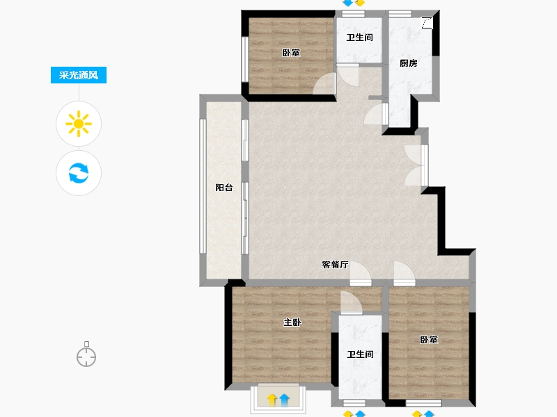 云南省-昆明市-德润香山府-95.00-户型库-采光通风