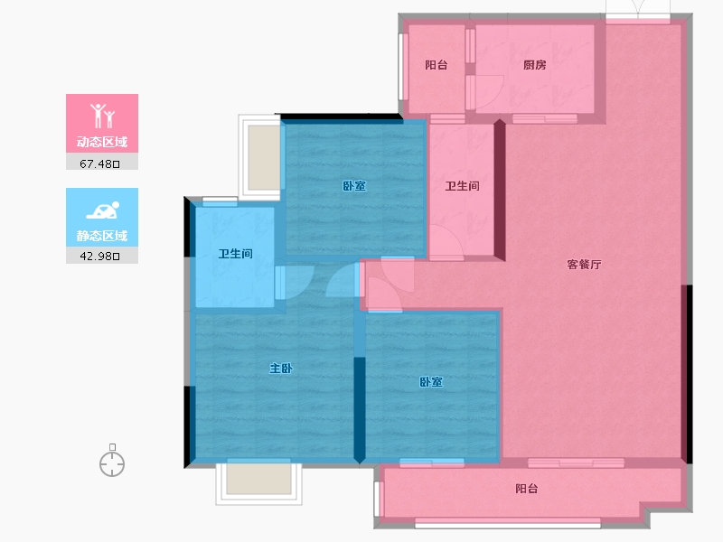 广东省-阳江市-万山汇景-102.34-户型库-动静分区