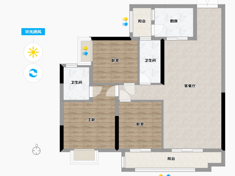 广东省-阳江市-万山汇景-102.34-户型库-采光通风