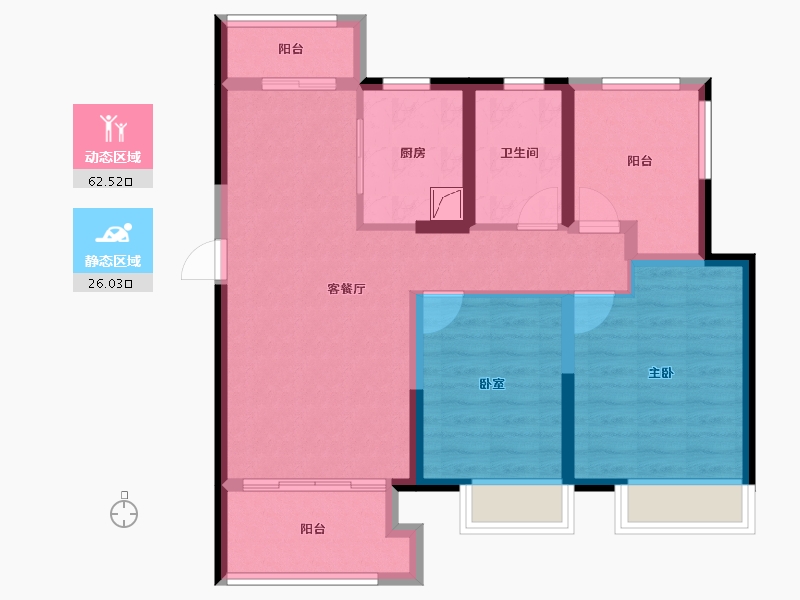 河南省-郑州市-信保·春风十里-78.25-户型库-动静分区