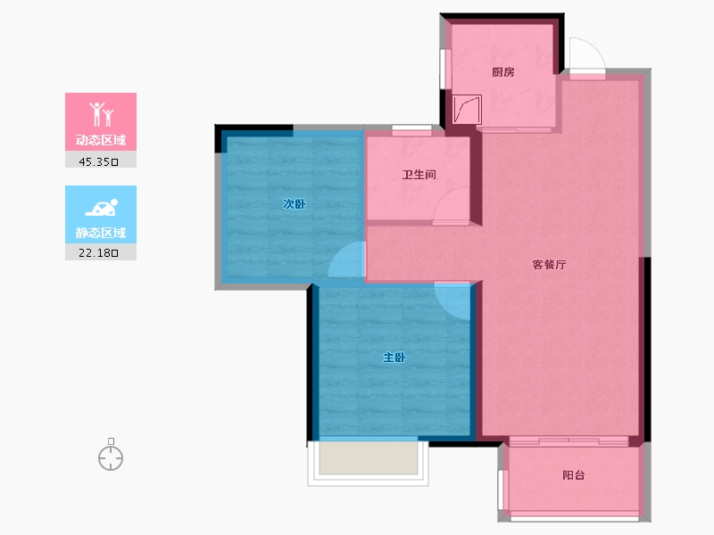 河南省-郑州市-星联·樾棠​-60.24-户型库-动静分区