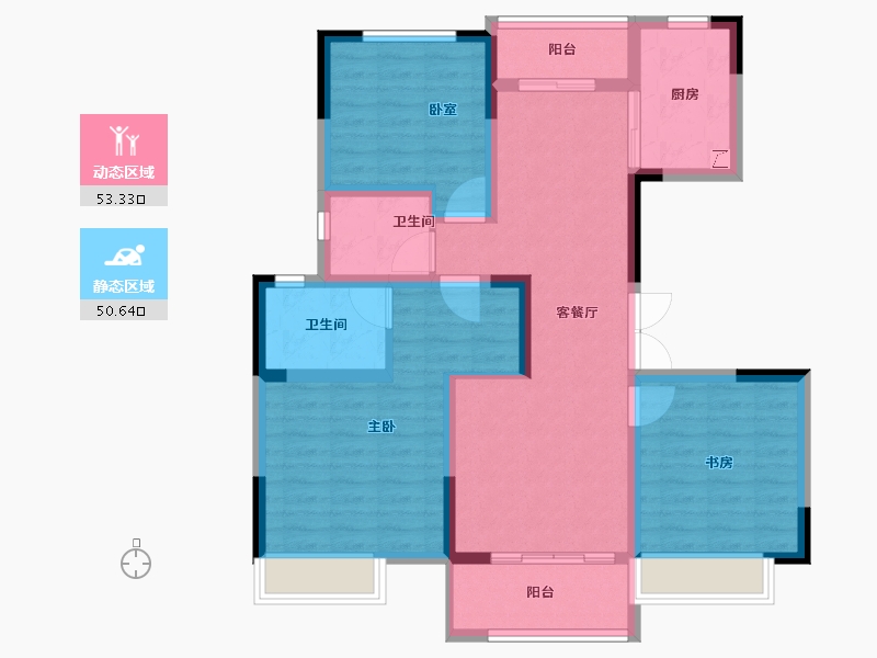 河南省-郑州市-建业·嵩岳府-92.00-户型库-动静分区