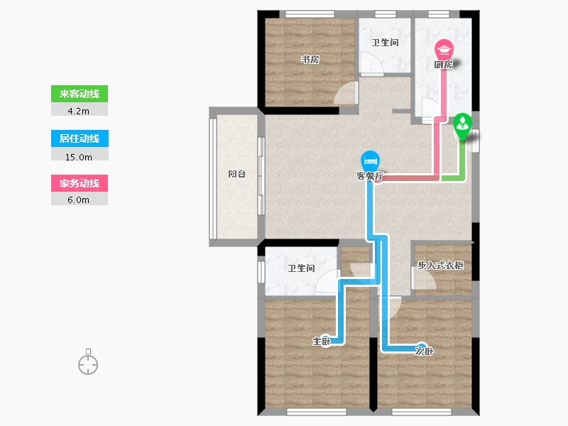 河南省-郑州市-远洋臻园-95.29-户型库-动静线