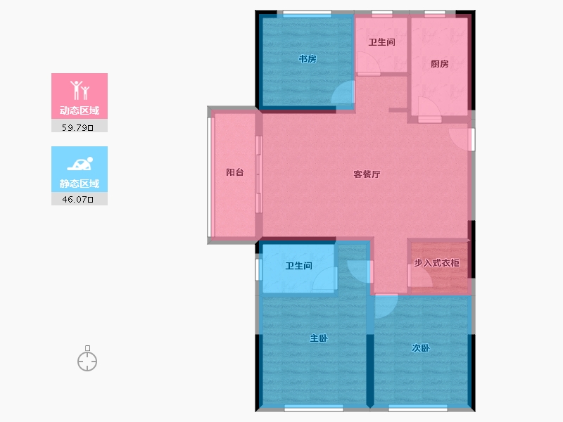 河南省-郑州市-远洋臻园-95.29-户型库-动静分区