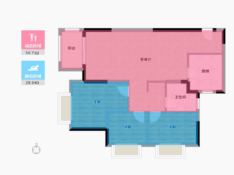 福建省-福州市-龙湖春江彼岸-77.00-户型库-动静分区