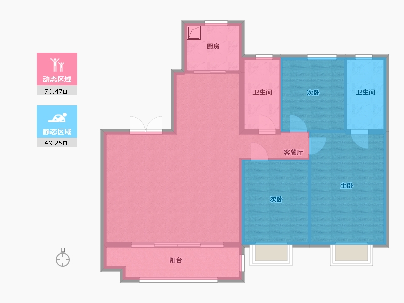 山东省-济南市-鑫都紫宸府-109.00-户型库-动静分区