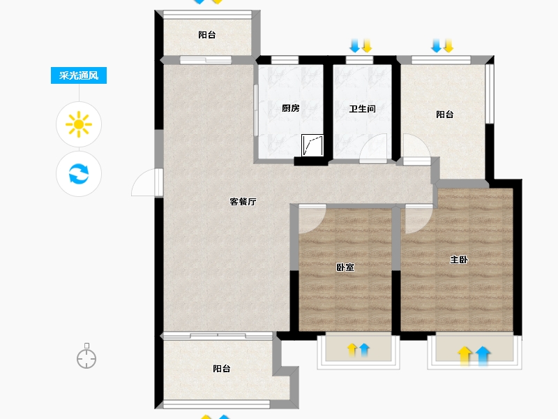 河南省-郑州市-信保·春风十里-78.26-户型库-采光通风