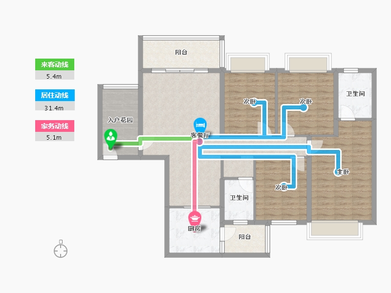 广西壮族自治区-南宁市-民族苑小区-125.00-户型库-动静线