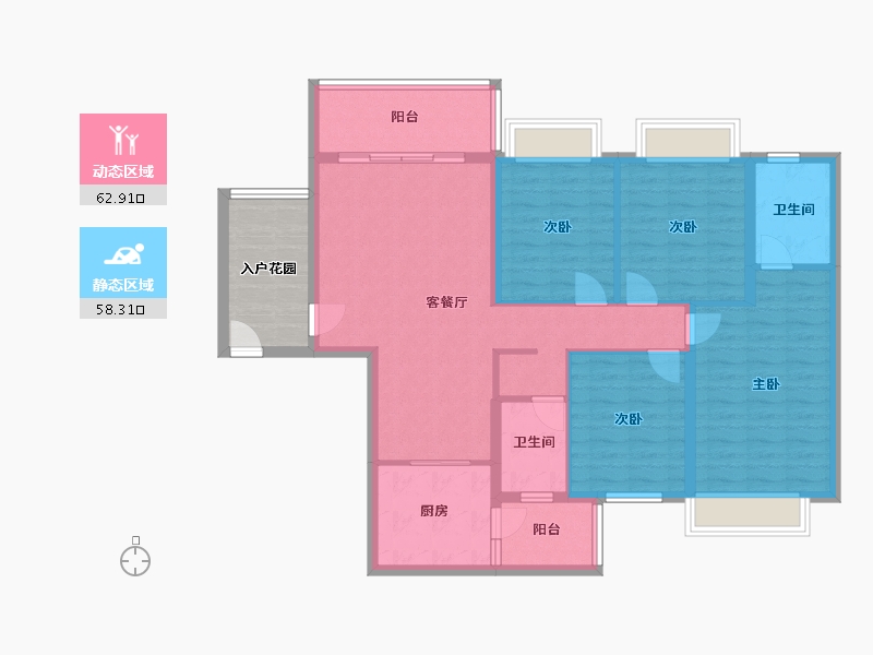 广西壮族自治区-南宁市-民族苑小区-125.00-户型库-动静分区