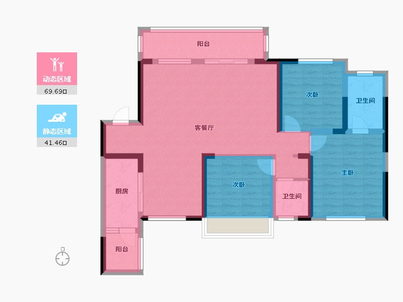 四川省-成都市-凤凰1号 栖云湖-118.60-户型库-动静分区