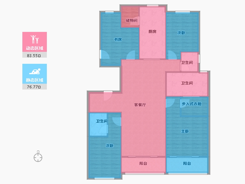 江苏省-南京市-法兰谷-23号楼-148.00-户型库-动静分区