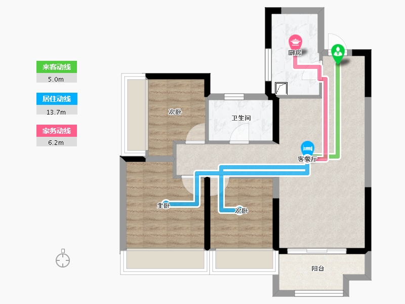 河南省-郑州市-金地·格林格林-70.40-户型库-动静线