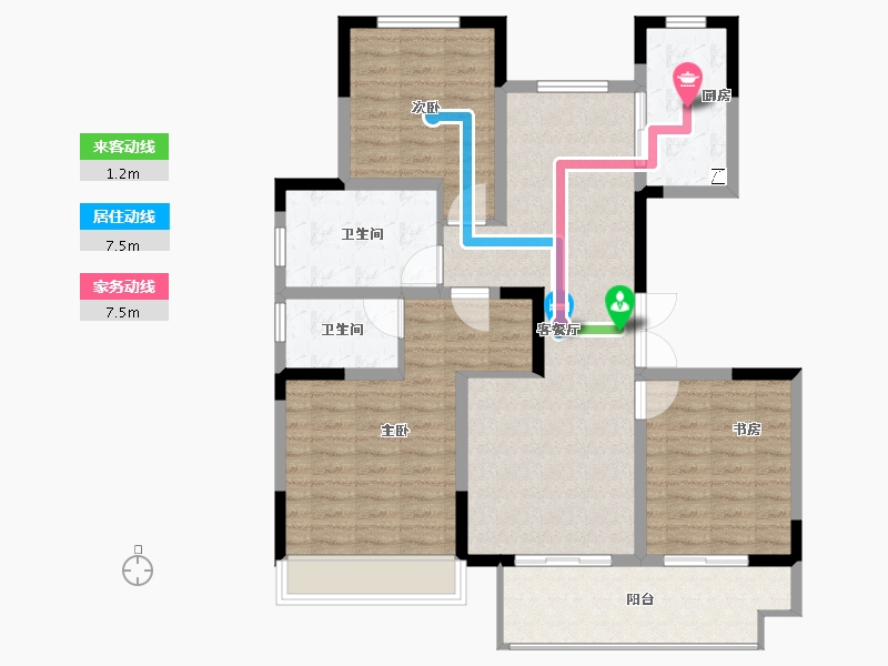 河南省-郑州市-建业·嵩岳府-104.00-户型库-动静线