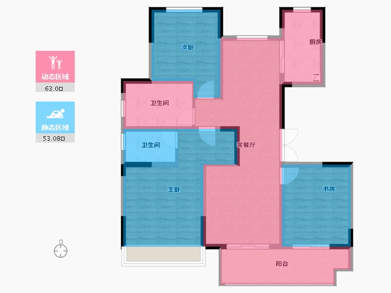 河南省-郑州市-建业·嵩岳府-104.00-户型库-动静分区