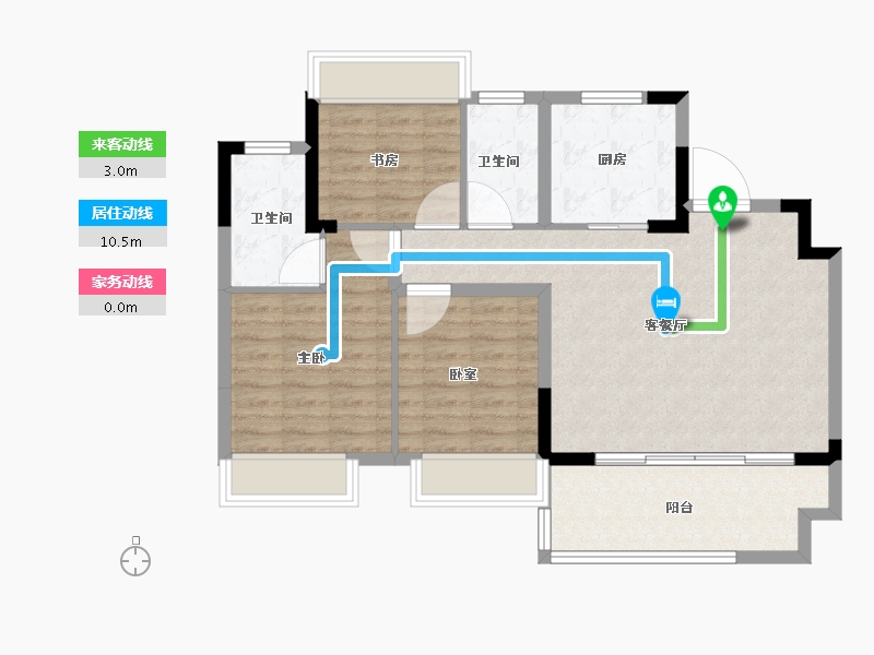 江苏省-苏州市-路劲璞玉澜岸-84.80-户型库-动静线