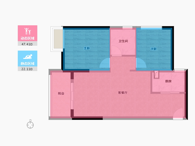 河南省-郑州市-汇泉博澳东悦城-62.40-户型库-动静分区