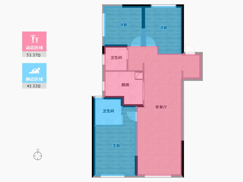 河南省-郑州市-绿都·青云叙-86.40-户型库-动静分区