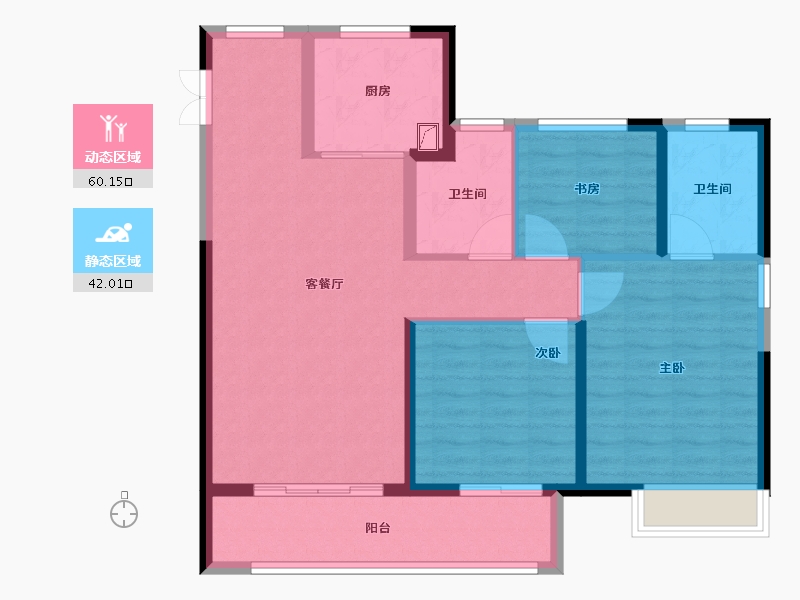 河南省-郑州市-富田城·九鼎华府-92.00-户型库-动静分区