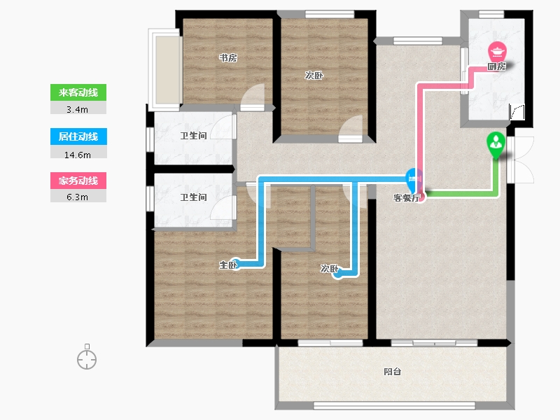 河南省-郑州市-富田城九鼎公馆-114.00-户型库-动静线