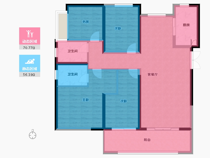 河南省-郑州市-富田城九鼎公馆-114.00-户型库-动静分区